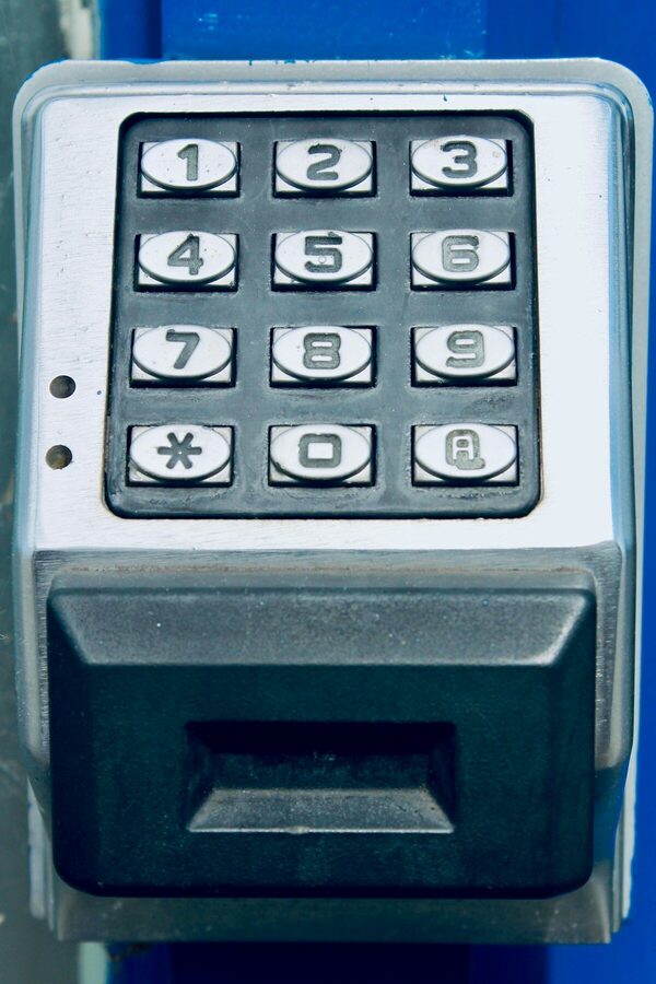 Smart lock on vacation rental property door for Airbnb guest access