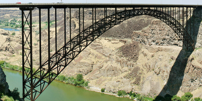 Twin Falls, Idaho with Perrine Bridge and Snake River Canyon