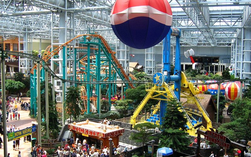 Interior of Mall of America with the Nickelodeon Universe theme park in Bloomington, Minnesota