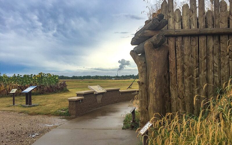 Reconstructed Hidatsa earth lodge at Knife River Indian Villages National Historic Site in North Dakota