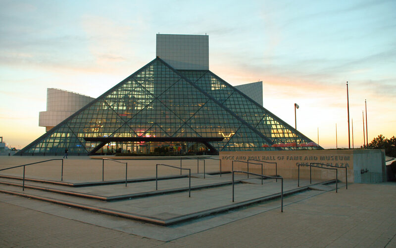 Rock & Roll Hall of Fame museum on the Lake Erie waterfront in Cleveland, Ohio