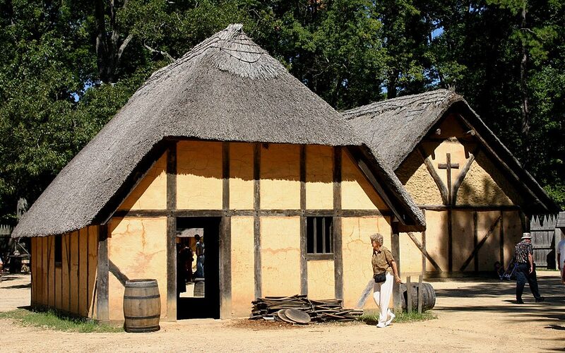 Historic Jamestown Settlement along the James River in Virginia — site of the first permanent English settlement in America