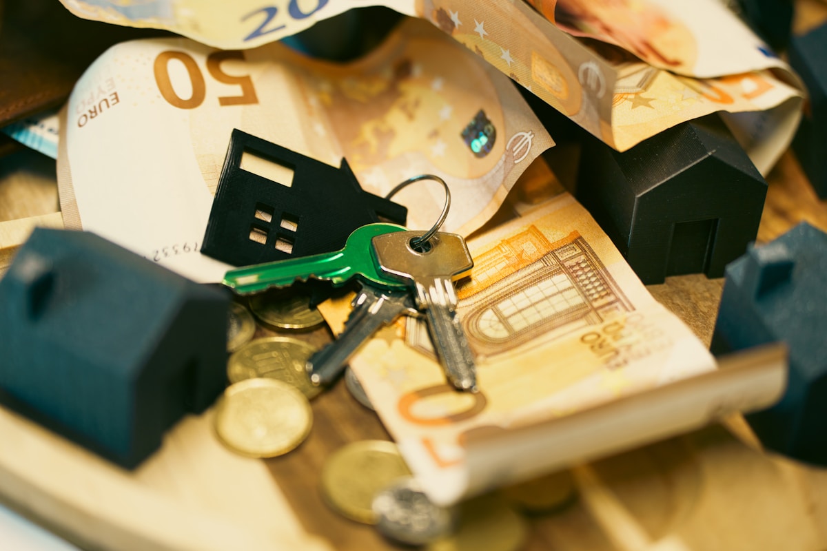 Investment property loan closing with keys